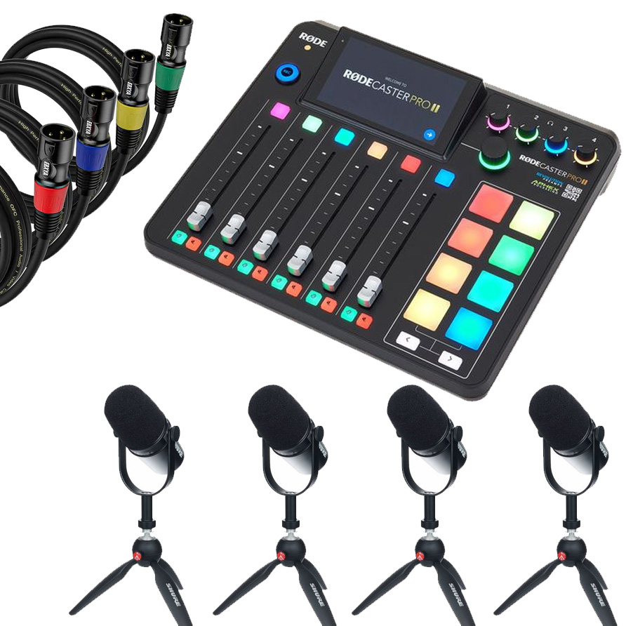 RØDECaster Pro Podcast kit m. 4x hljóðnemum