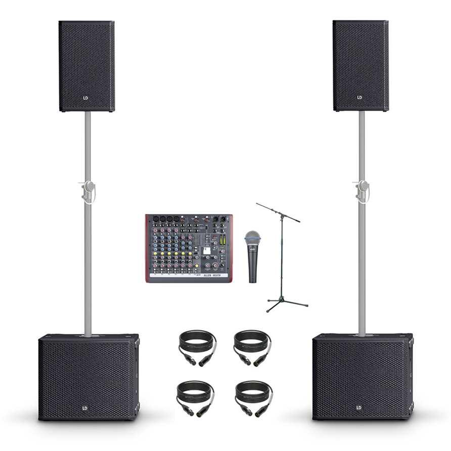LD Systems - Stinger Hljóðkerfi m. Botnum 12" Toppar & 18" Sub 