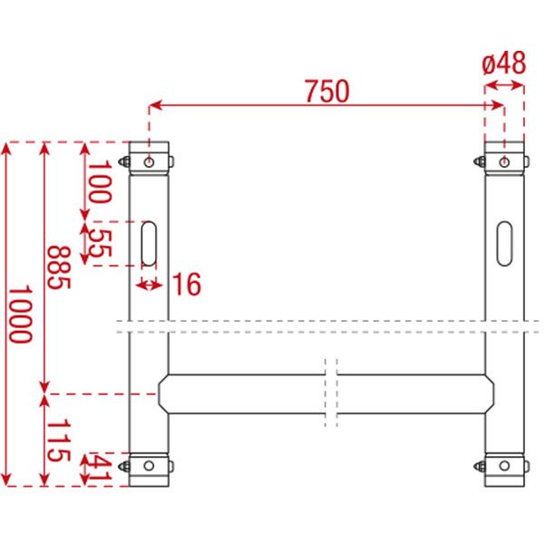Rigg - Downrigg H truss L75 x B100
