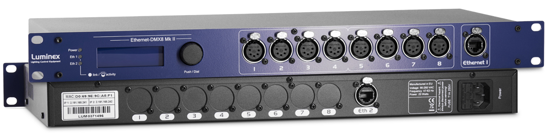 Luminex - Ethernet-DMX8 MkII - Artnet & sACN 8 port